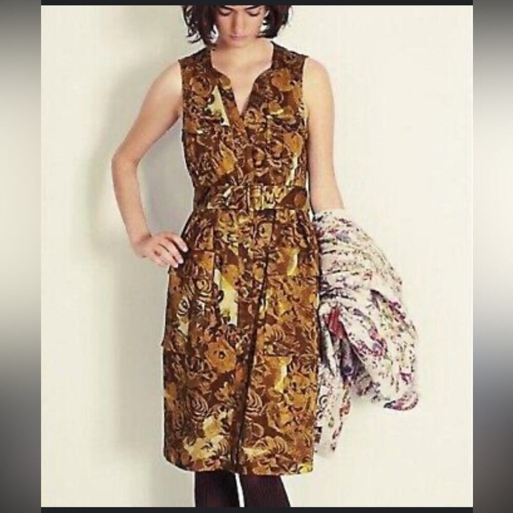 Y2K Anthro Moulinette Soeurs Brassica Safari Belted Dress 0 Forest Fairy Utility